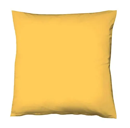 fleuresse 9200 Colours Interlock Jersey Kissenbezug aus 100% Baumwolle, Oekotex Standard 100, 80 x 80 cm, Sonnengelb