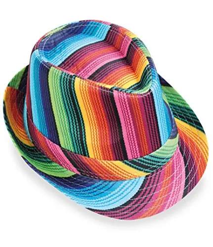 KarnevalsTeufel Trilby Bunt Partyhut Sommerhut Reggae 70er Jahre Pride Hippie Hut (Trilby bunt 2)