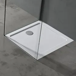 doporro Duschwanne Faro2, flach mit Ablaufgarnitur in weiß von doporro