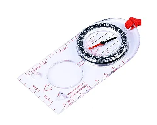 Kompass Wandern,Floureszierender Kartenkompass Militär Kompass Pfadfinder-Kompass Outdoor Navigation Kompass für Wandern Camping Outdoor Sport