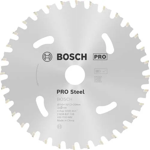 Bosch PRO Steel Kreissägeblätter für Akku-Handtrockensägen - Kreissägeblätter für Stahl, präzise Schnitte in Metall, ideal für Metallarbeiter. Kompatibel mit verschiedenen Bohrungen, perfekt für Bleche und Rohre.