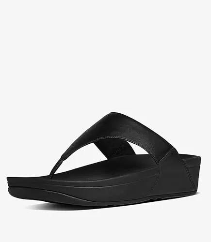 Fitflop Damen LULU TOE POST Sandalen - Rutschfeste Zehenstütze in Schwarz, Größe 41 EU - Sandalen mit Microwobbleboard-Sohlentechnologie für optimalen Komfort und Stabilität, ideal für den Alltag.
