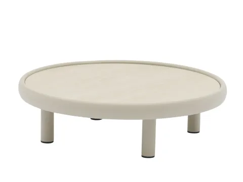 Zebra Wave Kaffeetisch 80cm rund Aluminium light taupe von Zebra