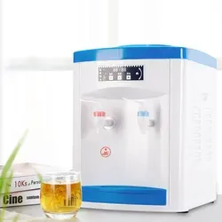 Tisch Wasserspender 550W Elektrische Heiß Und Kaltwassergekühlte Trinkmaschine für 5 bis 18L Eimer - Blau/Weiß