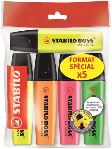 STABILO Textmarker BOSS ORIGINAL 5er Ecopack