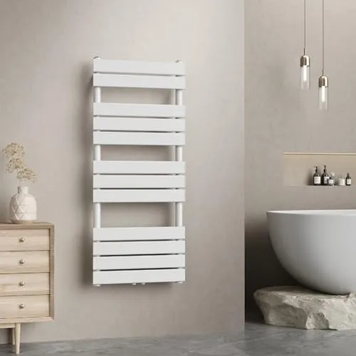 [neu.haus] Handtuchheizkörper Voss - Praktischer Handtuchwärmer mit Warmwasser - Handtuchwärmer, sorgt für kuschelig warme Handtücher und trocknet sie effizient. Ideal für kleine Badezimmer, platzsparend und modern. Einfache Wandmontage garantiert schnelle Nutzung.