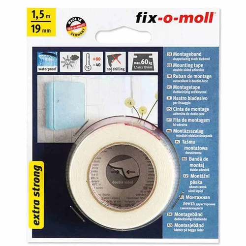 fix-o-moll Power-Mount weiß 30 kg 150 cm 19 mm