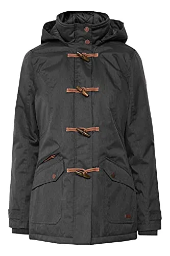 OXMO Parka OXBrooke - Warme Jacke mit abnehmbarer Kapuze in Grau - Funktionsjacke mit abnehmbarer Kapuze, ideal für kalte Tage. Hochschließender Kragen und Pattentaschen bieten zusätzlichen Komfort und Stil.