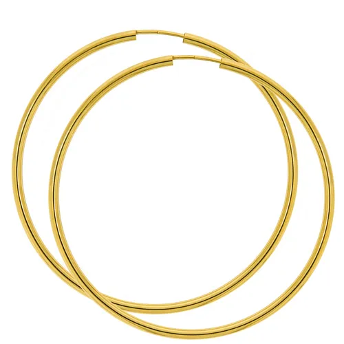Glänzende 585 Gelbgold Creolen Ohrringe 50 mm von Kleckow