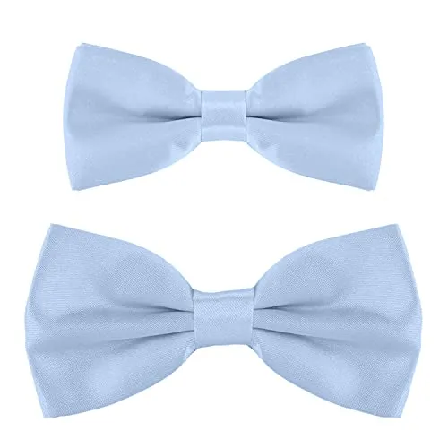 DonDon Vater-Sohn Fliegen Set im Partnerlook, bereits gebunden und verstellbar - Hellblau