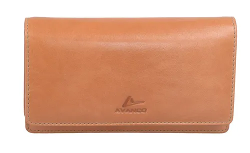 GlücksNugget Geldbörse Echtleder Damengeldbörse, hellbraun