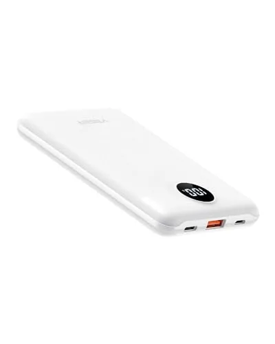 VEGER Power Bank Mini 22.5W, 10000mAh Powerbank Klein Aber Stark, Ultra Slim Leicht Externe Handyakkus USB C Powerbank mit LED-Anzeige, Kompatibel mit iPhone/iPad/Samsung/Huawei/Xiaomi usw(Weiß)