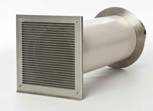 Produktbild externer Luftanschluss Mauerdurchführung Doppelklappe 50mm Stutzen