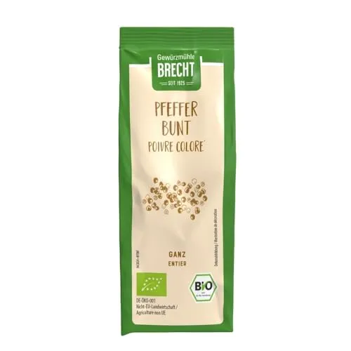 Gewürzmühle Brecht Bunter Pfeffer ganz Bio Nachfüllbeutel 60g