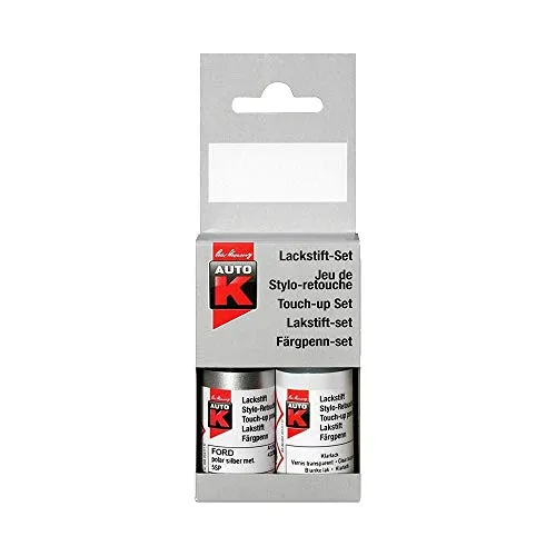 Auto-K Mercedes 775 Iridiumsilber Metallic Lackstift-Set 2x 9 ml - Spraydosen, perfektes Set zur Lackreparatur mit hochwertigem Iridiumsilber Metallic für eine makellose Fahrzeugoberfläche.