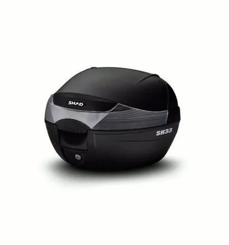 D0b33200 - Topcase für Roller oder Motorrad SH33, Schwarz - Topcase mit Platz für einen modularen Helm und Handschuhe, 100% in Barcelona entworfen, mit Press Lock System und stilvollem Design.