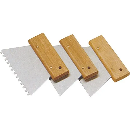 SCHULLER Zahnspachtel mit Holzgriffleiste, breite 180 mm, Trapezzahnung 2,9 mm, 1 Stück, 50382