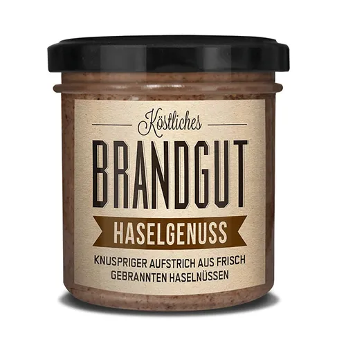 Haselnuss Aufstrich Haselgenuss von Brandgut 0,160 Kilogramm 