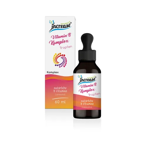 increase NATURALLY Liposomaler Vitamin B Komplex - 230mg pro Tag - Vitamine: Hochdosierter Liposomaler Vitamin B Komplex, 230 mg pro Tag, frei von chemischen Extraktionsprozessen, ideal für eine natürliche Vitaminversorgung.