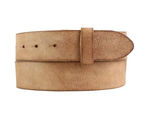 BELTINGER Ledergürtel Gürtel aus weichem Vollrindleder Used-Look ohne Schnalle 4 cm - Jeans- (1-St)