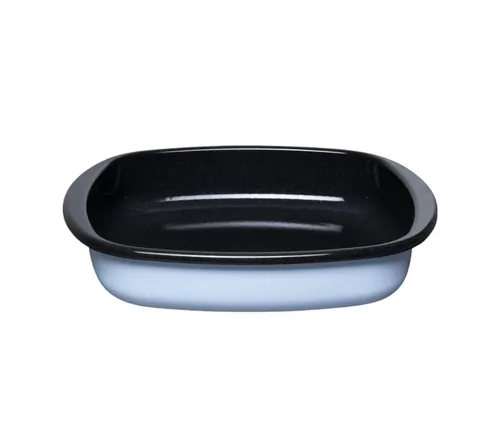 Riess Backofenform 28x28x6cm, Classic - Backemaille Blau - Auflaufform aus Backemaille, hitzebeständig bis 450°C, leicht entformbar und bakterienhemmend, ideal für energiesparendes Kochen und einfach zu reinigen.