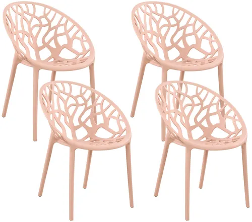 CLP 4er Set Gartenstühle Hope Kunststoff in pink von CLP