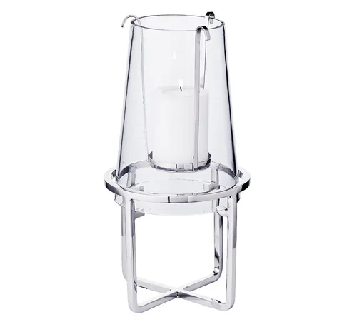 EDZARD Windlicht Moll 30 cm - Edelstahl vernickelt - Nussknacker: Stilvolles Windlicht aus vernickeltem Edelstahl, ideal für kreative Dekoration mit Kerzen oder Lichtern und perfekt für Gartenpartys oder als Geschenk.