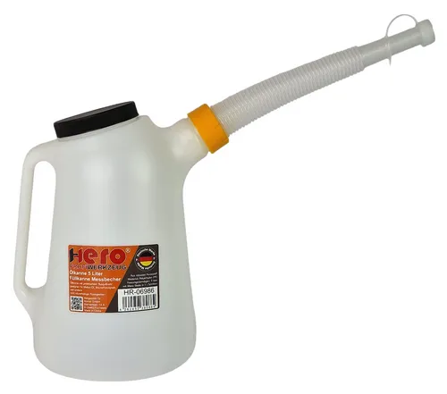 Füllkanne Messkanne Ölkanne Kanne 5 L Messbecher Ausgießer Deckel KFZ HERO