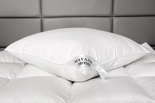 Mayaadi Home Kopfkissen HS16 80x80 cm - Premium Daunenkissen für alle Schlafpositionen, 100% Baumwollbezug, hypoallergen und maschinenwaschbar bis 60°C.