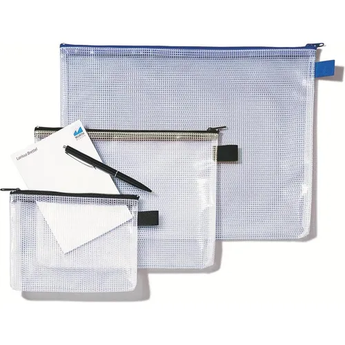 Rexel Reißverschlussbeutel Mesh Bag 1300257, A5, schwarz / transparent, aus PVC, 1 Fach
