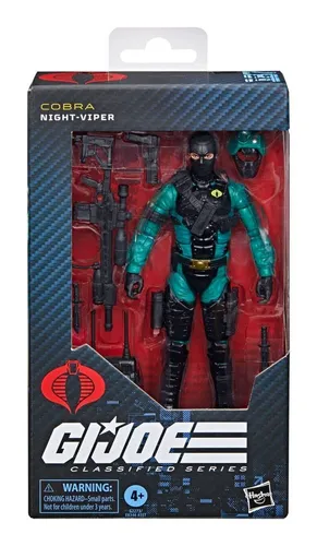 G.I. Joe Classified Series 187, Night-Viper Action-Figur (15 cm) - Erlebe die G.I. Joe Welt mit der 15 cm großen Night-Viper Action-Figur! Extrem beweglich und detailreich, inklusive 7 Accessoires für spannende Abenteuer. Ideal für Sammler und Fans!