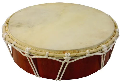 Flache Holztrommel, Ethno Percussion Instrument - Sonstige Percussion Instrumente, handgefertigt in Indonesien, ideal für kreative Rhythmusspiele und fördert die Musikalität von Kindern ab 3 Jahren.