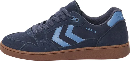 Hummel Liga GK 7666 Torwart-Handschuhe Peacoat 44 - Retro-Handball-Schuhe aus hochwertigem Wildleder mit rutschfester Gummi-Laufsohle. Ideal für den Sport und als stylischer Sneaker im Alltag. Ergonomische Einlegesohle für optimalen Komfort.