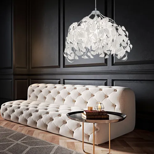 Pendel Hänge Leuchte mit floralen Blättern und LED Leuchtmittel - Elegante Pendelleuchte im floralen Design, inklusive energieeffizientem LED Leuchtmittel. Ideal für jeden Wohnraum und setzt einen stilvollen Akzent.