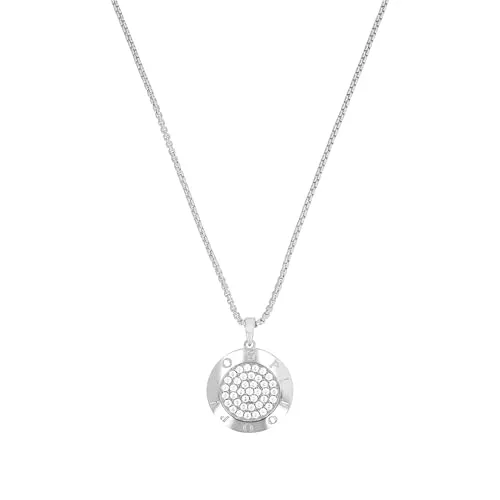 JOOP! Kette mit Anhänger Kreis - Eleganter Schmuck mit Zirkonia - Kette aus 925er Sterlingsilber, rhodiniert und mit verstellbarer Länge. Der stilvolle Anhänger mit Zirkonia verleiht jedem Outfit einen Hauch von Eleganz.