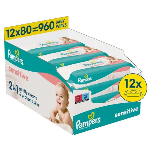 Pampers Feuchte Tücher Sensitive 12x Feuchttücher 960 Stück
