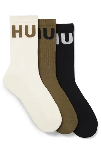 HUGO Freizeitsocken 3P QS ICONIC CC 1 (Packung, 3-Paar, 3er) mit HUGO Logostickerei in Kontrastfarbe