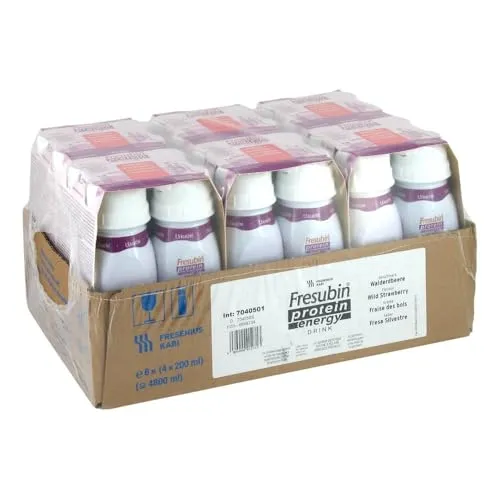 Fresenius Kabi Fresubin Protein Energy Drink Walderdbe, 6 x 200 ml - Eiweißreicher Energie Drink für Gewichtsmanagement, unterstützt die bedarfsdeckende Ernährung mit Vitaminen und Spurenelementen.