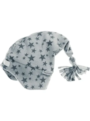 Playshoes Unisex Kinder Fleece-Mütze Wintermütze, Zipfelmütze grau Sterne, 51cm