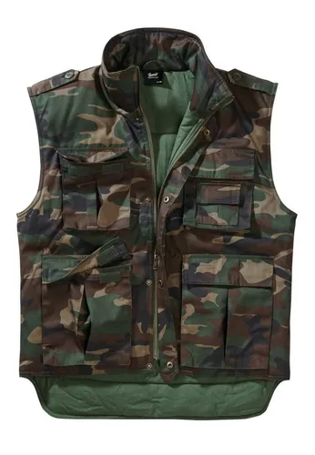 Brandit Ranger Vest - Woodland, Größe 4XL - Funktionsjacke mit 28 großen Taschen, ideal für Outdoor-Aktivitäten, bietet viel Stauraum und ein angenehmes Trageklima durch das Baumwollfutter.