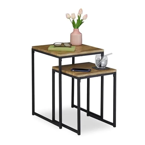 Beistelltisch Set 2er quadratisch stapelbar