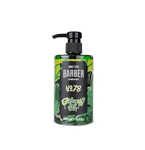 barber marmara MARMARA Rasiergel Männer No.78 - Herren transparent 500ml - Shaving Gel Men - für eine präzise Rasur der Bartkonturen - optimales Gleiten - Kühlt die Haut - mit Pumpenspender