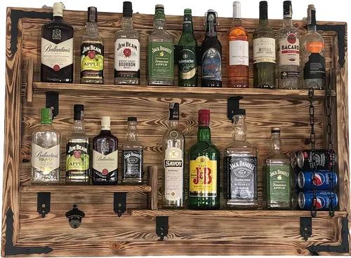 Rustikales Bar-Wandregal 112x72 cm