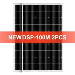 100W Monokristallines Solarpanel, 2 Stück, Kompaktes Design