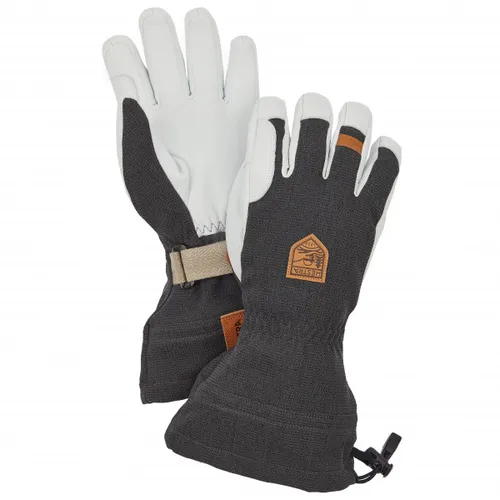 Hestra Army Leather Patrol Gauntlet Handschuhe Größe 10 - grau - Fingerhandschuhe mit verlängerter Stulpe, ideal für lange Powdertage und optimale Wärme bei extremen Bedingungen.