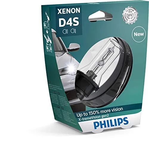 Philips Xenon X-tremeVision gen2 D4S 42402XV2S1 - Autobeleuchtungen, Hochleistungs-Xenonlampe für verbesserte Sicht und Sicherheit bei Nachtfahrten, passend für Honda, Lexus, Mazda und Mitsubishi.