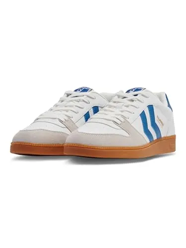 Hummel Handball Perfekt SP Indoor Schuhe 226303-9109 - Laufschuhe im Court-Stil mit atmungsaktivem Mikrofaser-Obermaterial und kontrastierender TPR-Außensohle für verbesserten Grip und Komfort.