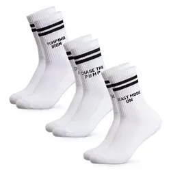 OCCULTO Tennissocken Herren Statement Tennis Socken 3er Pack (Modell: William) (3-Paar) weiß 43-46