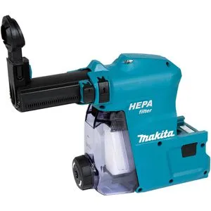 Makita Staubabsaugung DX08 für Kombihammer DHR280 - Effiziente Staubabsaugung mit HEPA-Filter für sauberes Arbeiten. Ideal für Bohrer bis 28 mm Ø und 100 mm Bohrtiefe, transparentes Design für einfache Füllstandskontrolle.