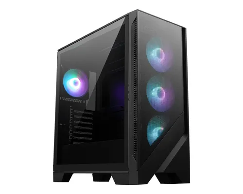MSI MAG Forge 320R Airflow Mid-Tower PC-Gehäuse - PC-Gehäuse mit optimalem Airflow, ARGB-Lüftern und gehärtetem Glas für beeindruckende Optik und Kühlung.